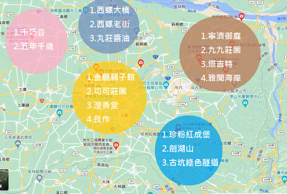 雲林親子景點地圖攻略