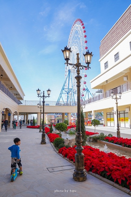 台中新景點》全台唯一鐘樓星巴克曝光！麗寶Outlet Mall北義街道、浪漫運河搶先看～