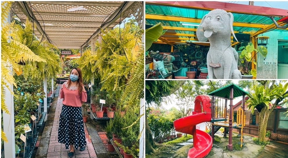 田尾鳳凰花園｜走進花市叢林裡玩戶外溜滑梯，充滿綠意庭院超好拍