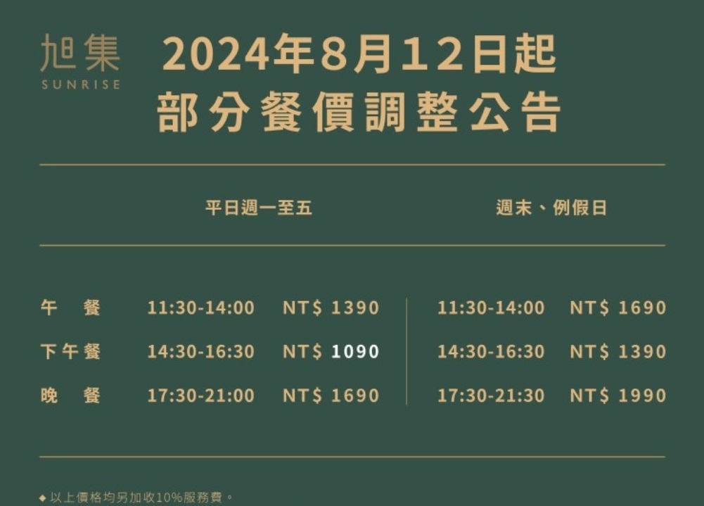 旭集價目表