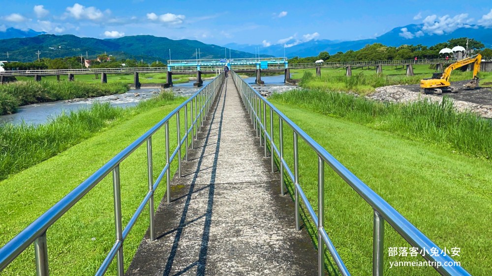 安農溪分洪堰自然生態園區，朝向溪流的步道，來回半小時輕鬆走完。