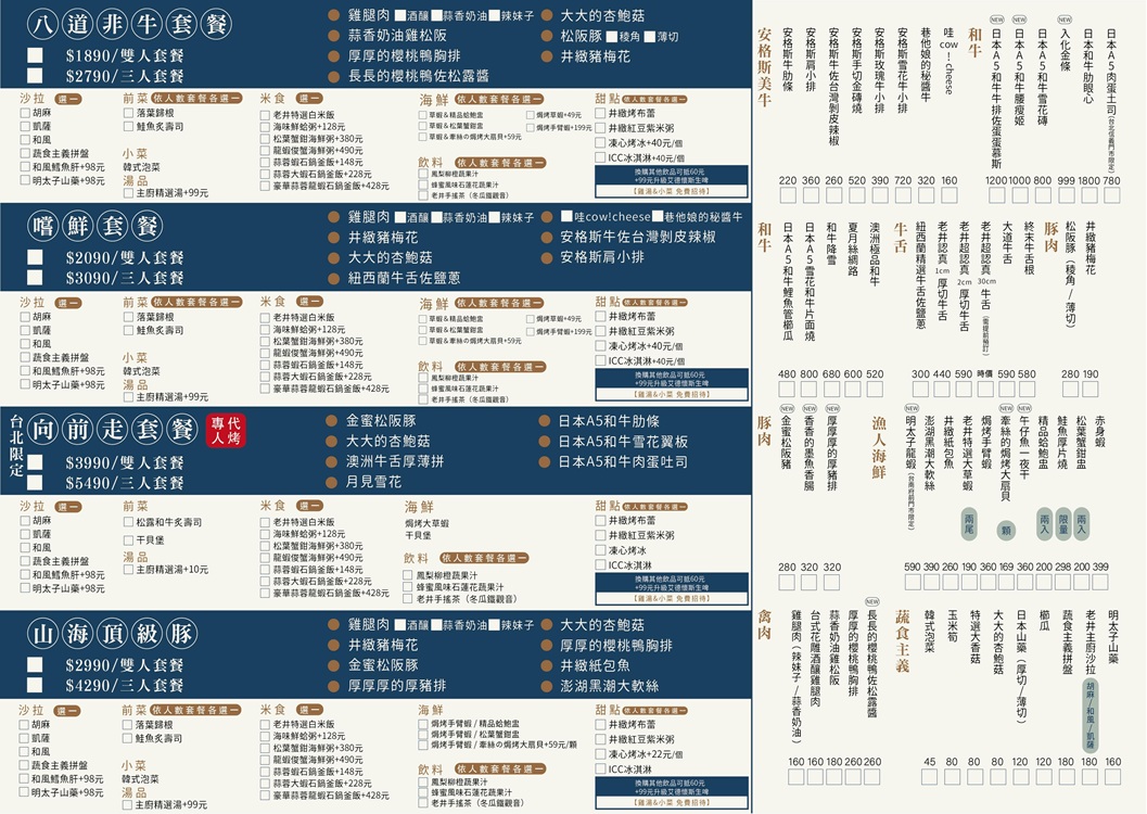 老井極上燒肉台北信義店，營業到凌晨一點的燒肉店，壽司、雞腿和牛肉每樣都好吃