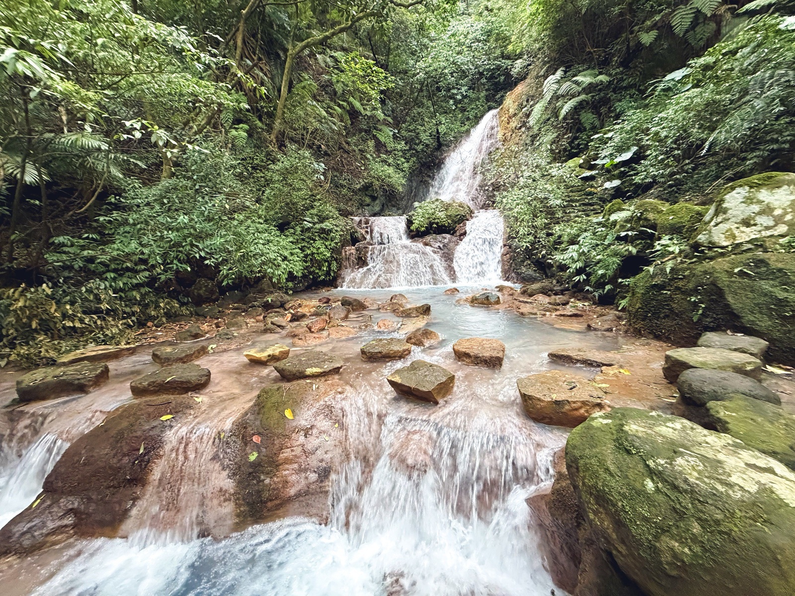陽明山【小隱潭瀑布】從入口處到牛奶色瀑布來回只要15分鐘輕鬆走 陽明山【小隱潭瀑布】從入口處到牛奶色瀑布來回只要15分鐘輕鬆走