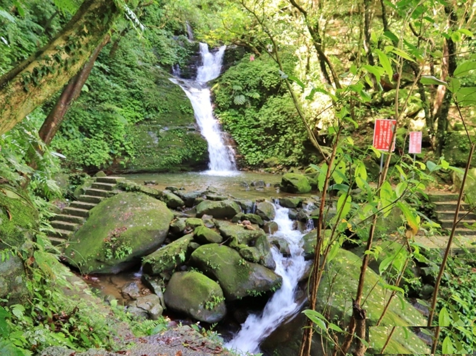 新北【汐止茄苳瀑布】下車只要三分鐘，輕鬆欣賞瀑布與親水區踩水