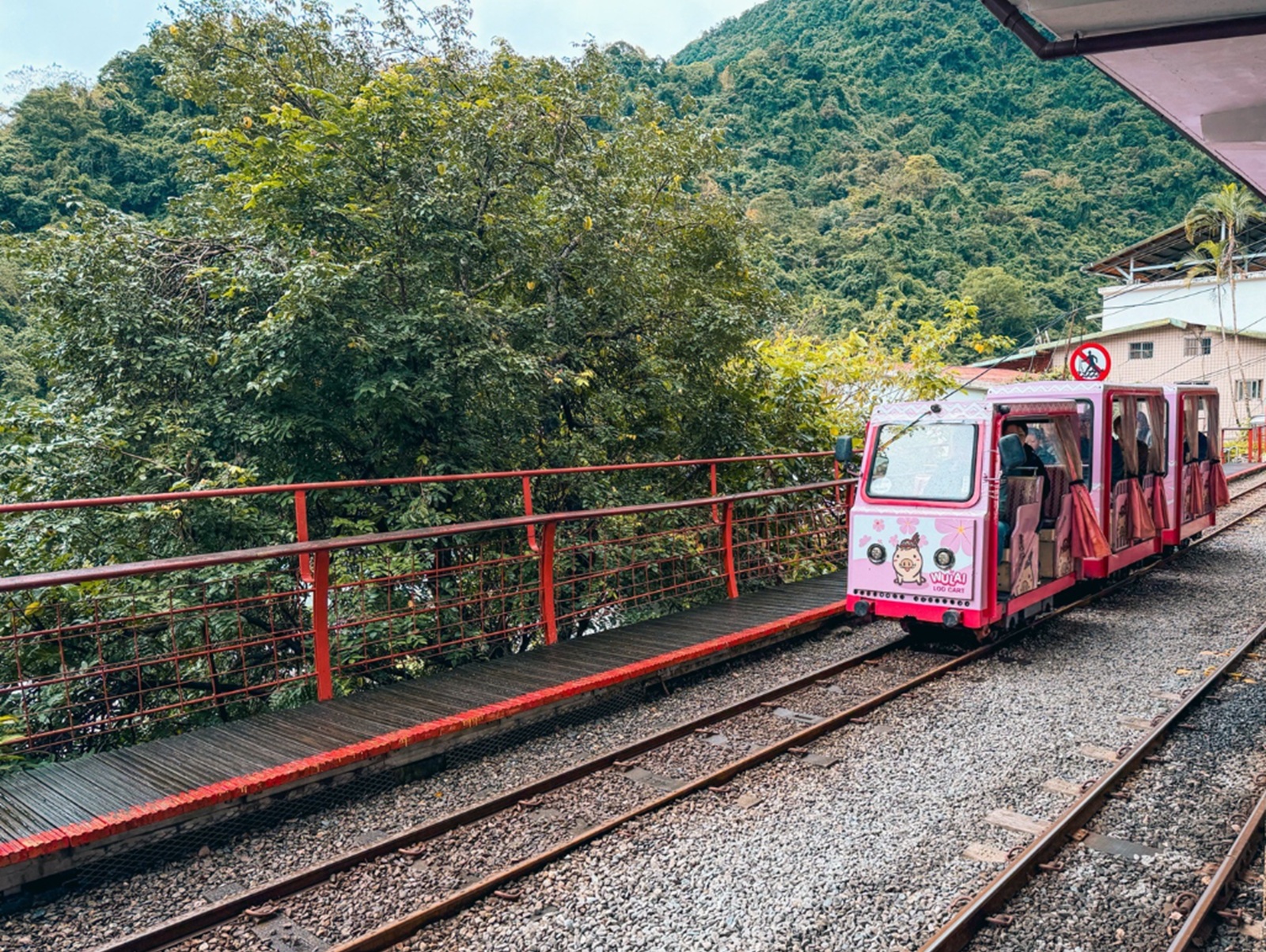 新北景點【烏來觀光台車】搭乘粉嫩小豬台車，穿梭隧道看絕美瀑布全攻略