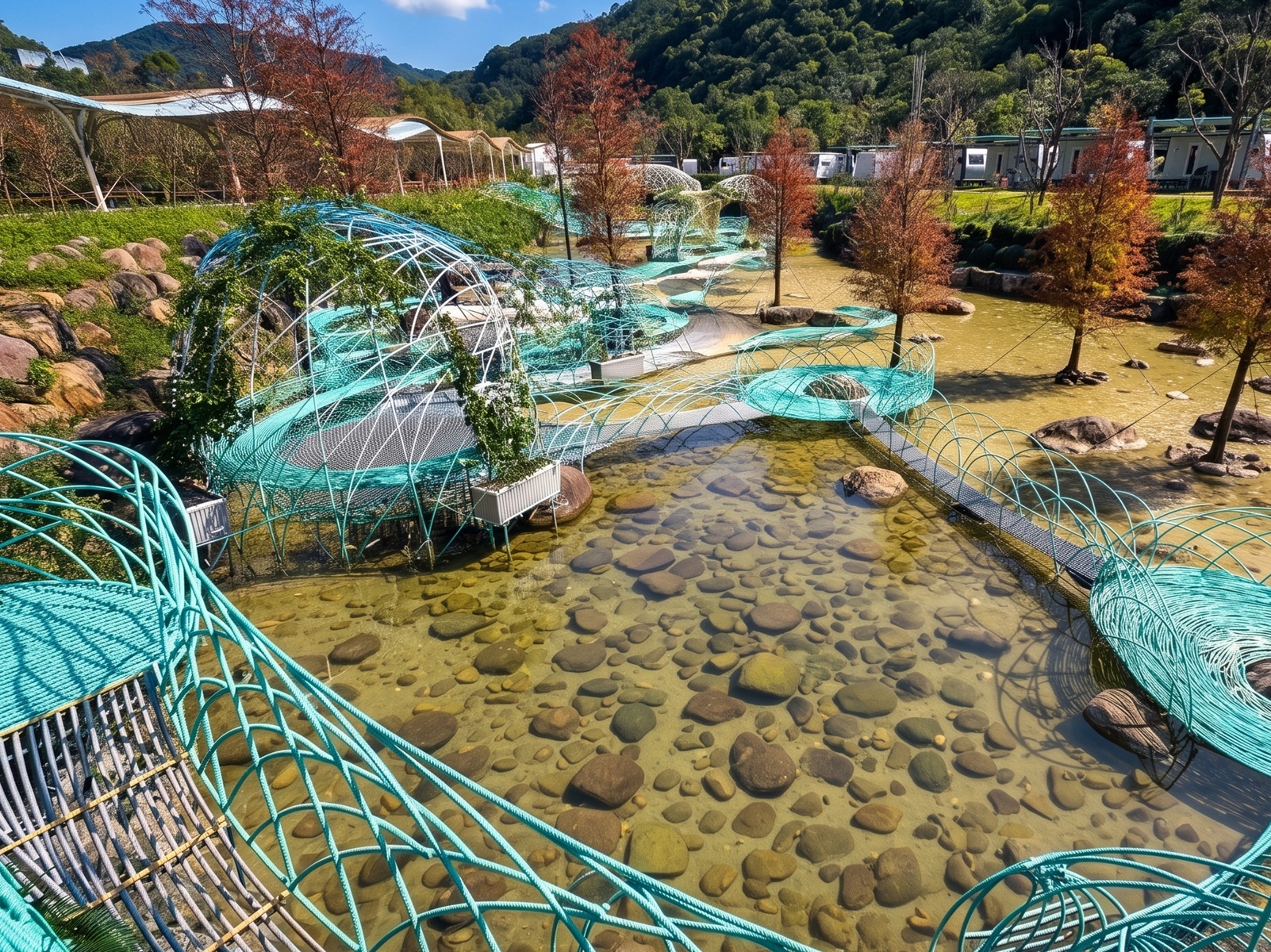 新北【亮山川休閒農場】最大特色就是園區內那條繽紛吸睛的彩色鋼構步道！ @小兔小安*旅遊札記