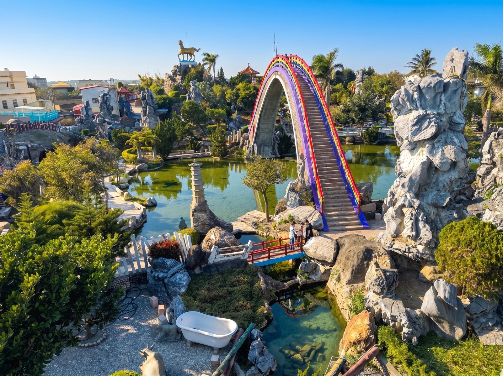 雲林人氣迷宮秘境！五年千歲公園，美拍全台最高彩虹彎橋