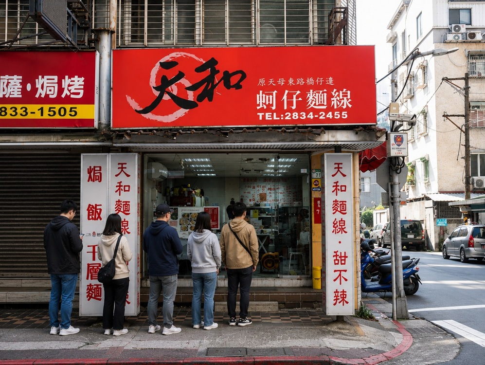 路邊不起眼蚵仔麵線餐廳，一碗65元料多到滿出來，大腸也是必吃