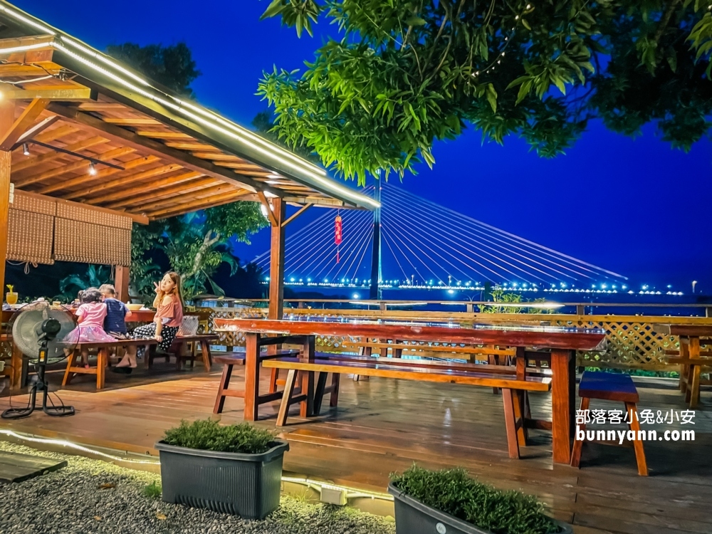 紫の饌斜張橋觀景咖啡廳，欣賞斜張橋夜景泡茶秘境