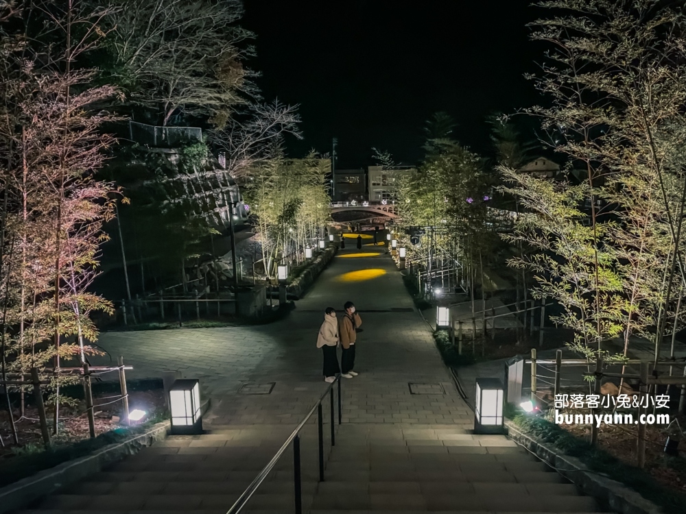 【長門湯本溫泉】音信川河川公園泡腳，夜拍竹林階梯夜景