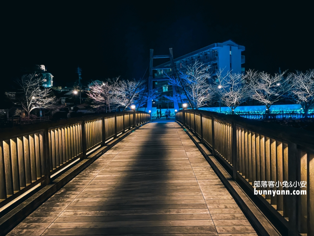 【長門湯本溫泉】音信川河川公園泡腳，夜拍竹林階梯夜景