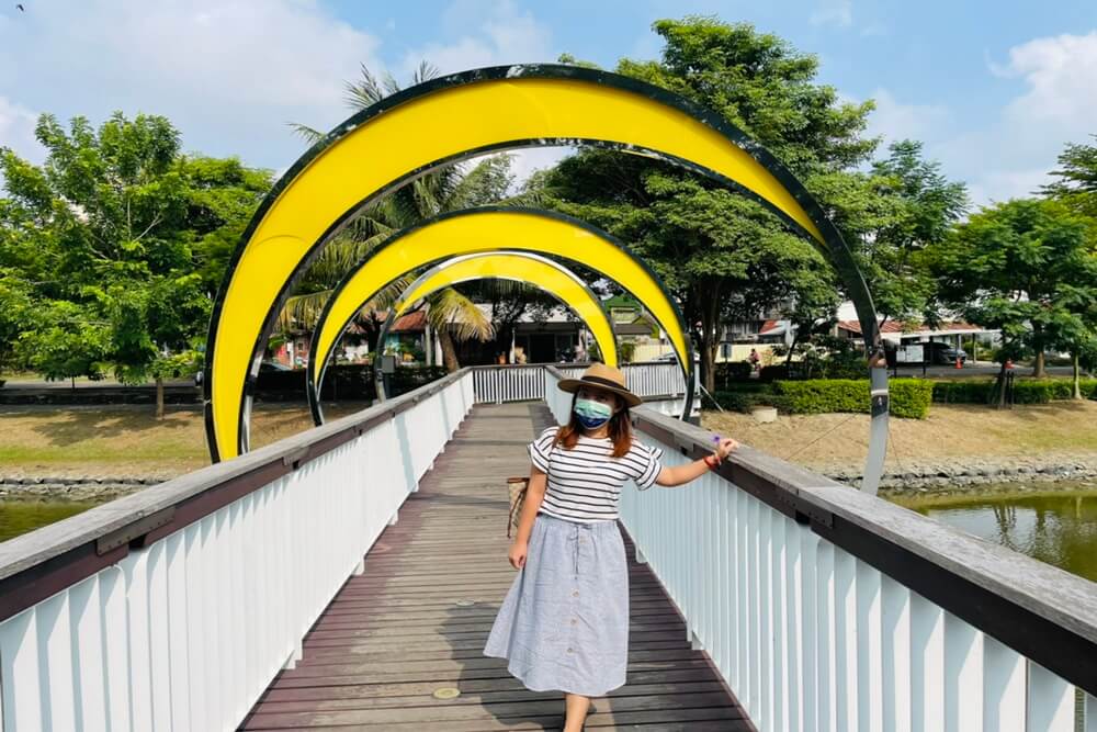 台南月津港親水公園，橋南老街半日遊，騎單車漫遊河濱好悠閒
