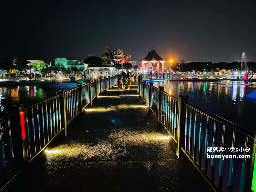 【舊社代安宮】全長2公里的池畔步道，有親子溜滑梯跟夜晚燈光可逛