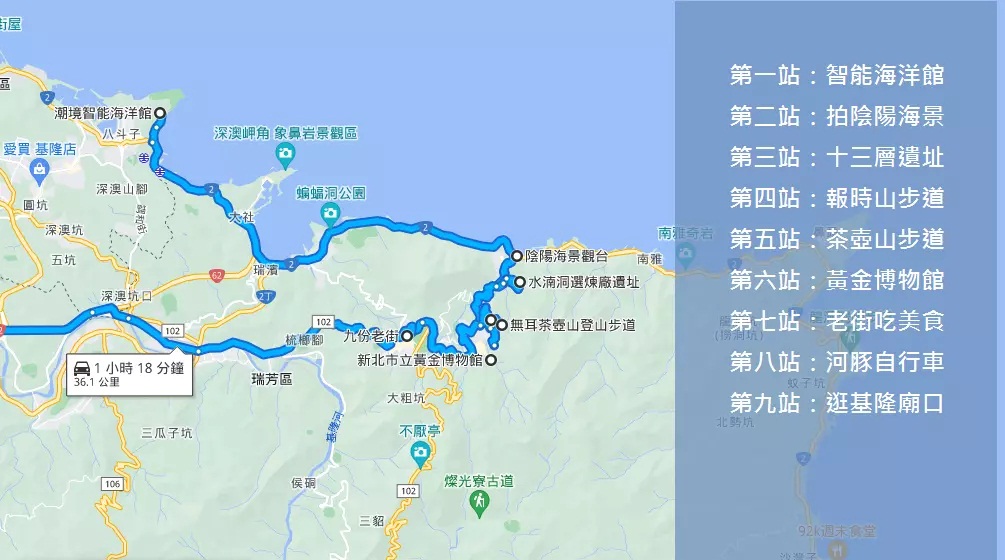 九份老街景點地圖路線攻略