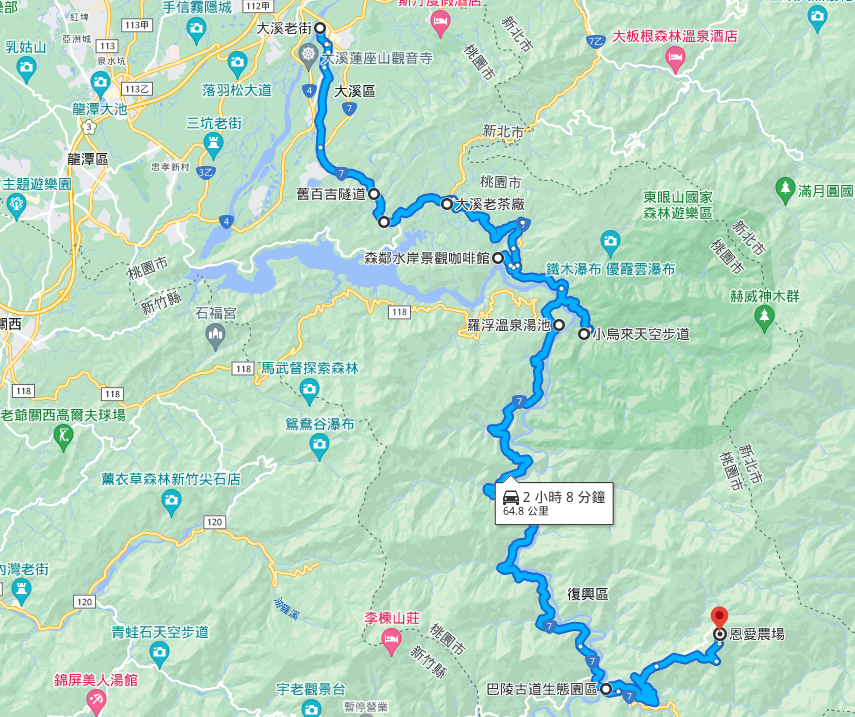 拉拉山景點地圖