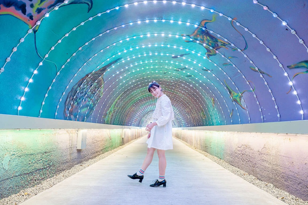 高雄旗津星空隧道，漫步海底世界，美拍十二星座夜空，海邊的秘密通道